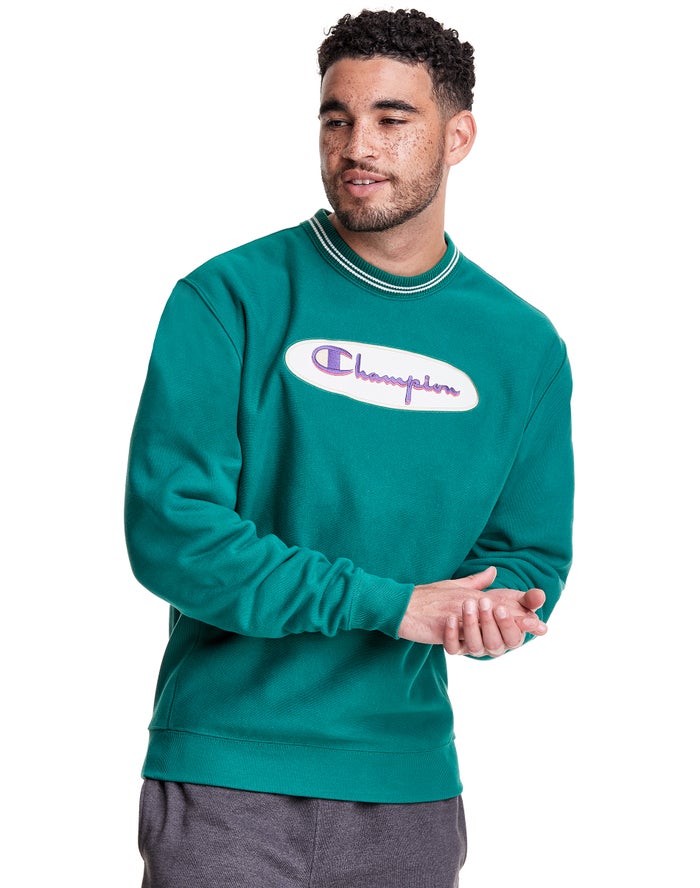 Champion Premium Reverse Weave® Crew - Miesten Vihreä Collegepaita - Suomi 9578423-AP